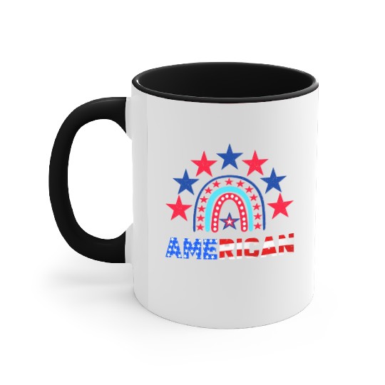 American Independence Day Love America Patriot Accent Mugs
