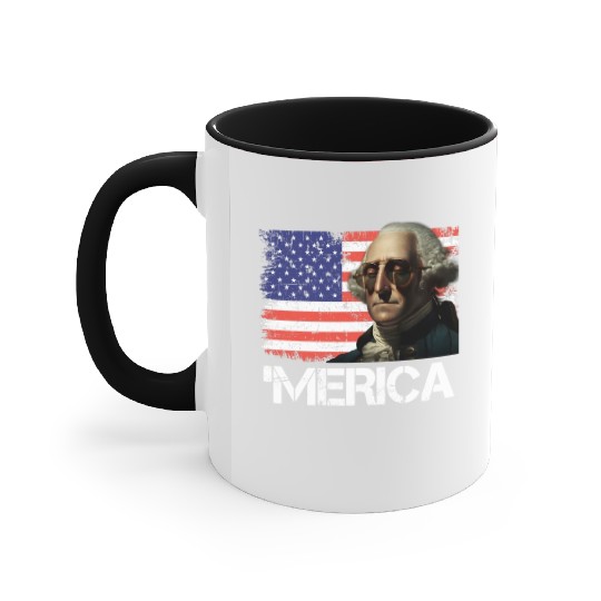 Merica George Washington Independence Day USA Accent Mugs