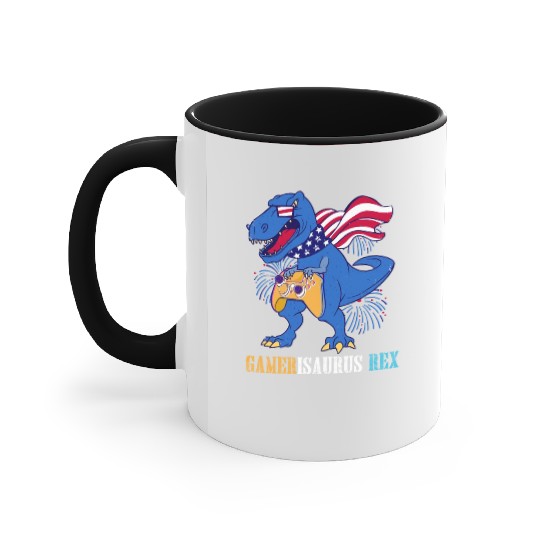 Amerisaurus Rex Independence Day USA Party Accent Mugs