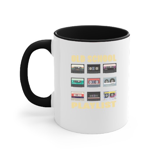 Old School Playlist Retro 80s 90s Music Party Accent Mugs