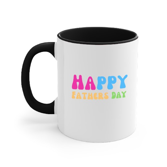 Happy Fathers Day i love you dad Heart Daddy funny Accent Mugs