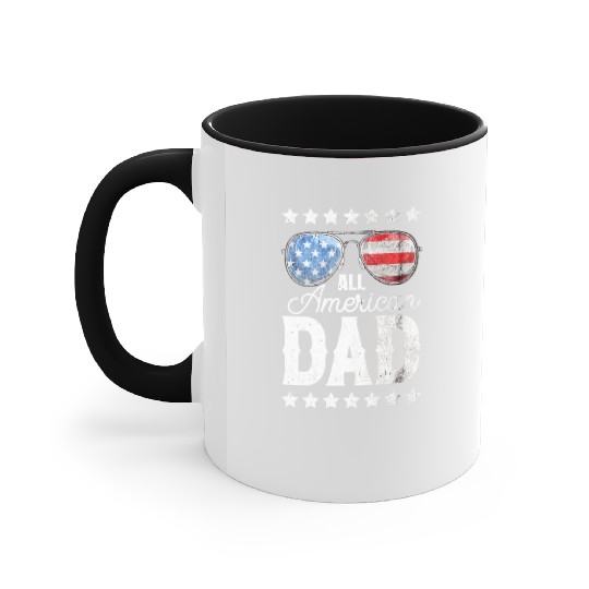 All American Dad 4th of July Father's Day Sunglass Accent Mugs