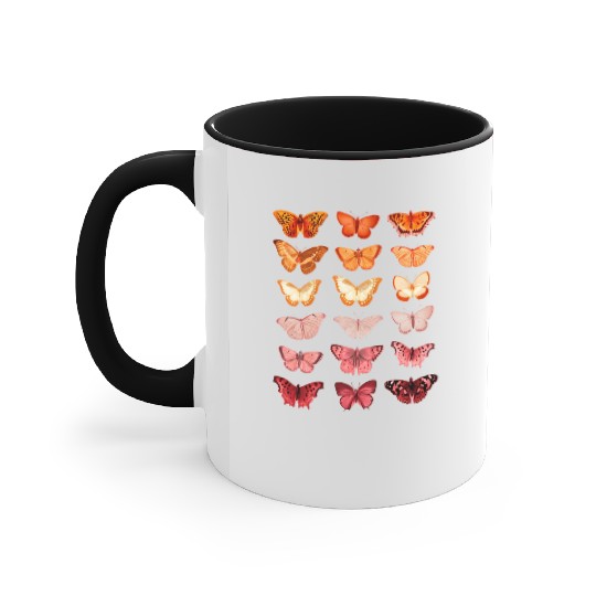 Lesbian Flag Color Butterfly Subtle Sapphic Pride Accent Mugs