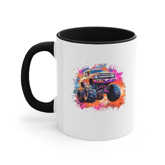 Monster Truck Big Retro Race Dad Trucker Lover Accent Mugs