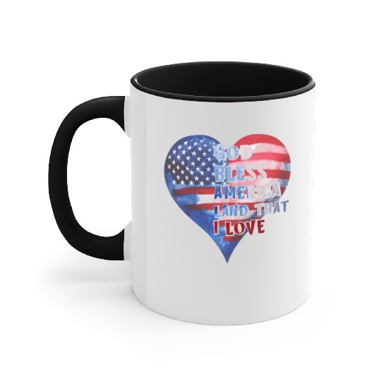God bless America Land that I love Accent Mugs