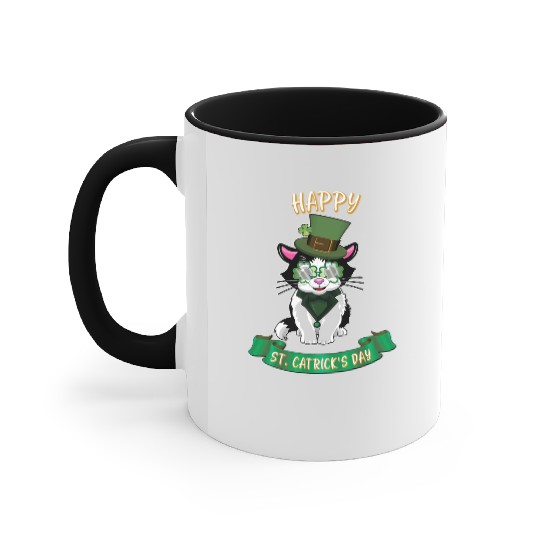 St Patric Day Saint Patric Day Cat Accent Mugs