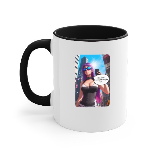 Cyberpunk Waifu Influencer Design 5 Accent Mugs