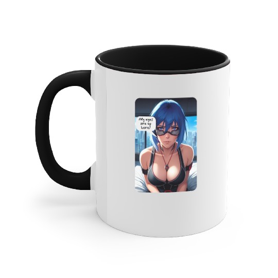 Cyberpunk Waifu Influencer Design 10 Accent Mugs