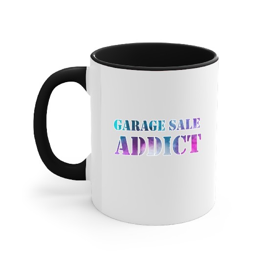 Garage Sale Addict blue purple watercolor Accent Mugs