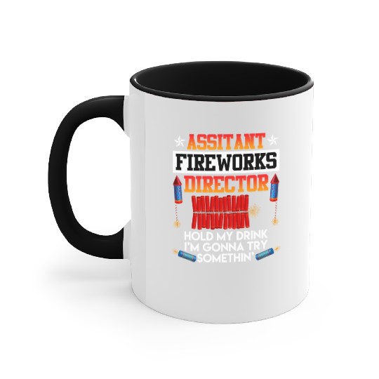 Independence Day Assistant Fireworks Director USA Accent Mugs