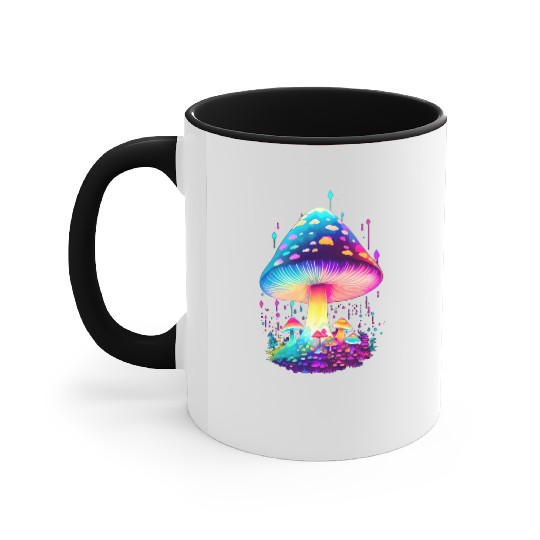 Enchanting Fungi: A Neon Wonderland Accent Mugs