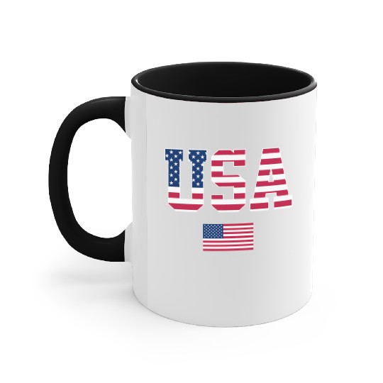 Usa Us Flag Patriotic 4Th Of July America Accent Mugs