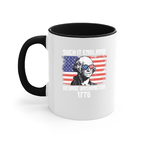 Suck it England George Washington 1776 USA Accent Mugs