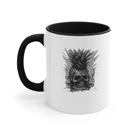 scary pineapple punk Accent Mugs