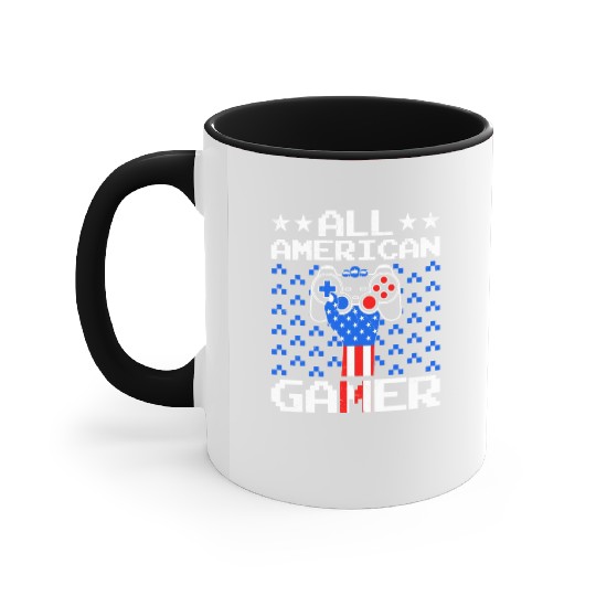 All American Gamer Independence Day Party USA Accent Mugs