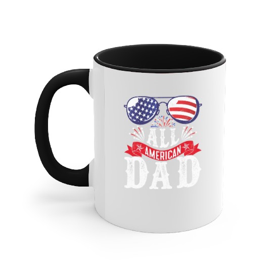 All American Dad America Pride US Patriot Accent Mugs