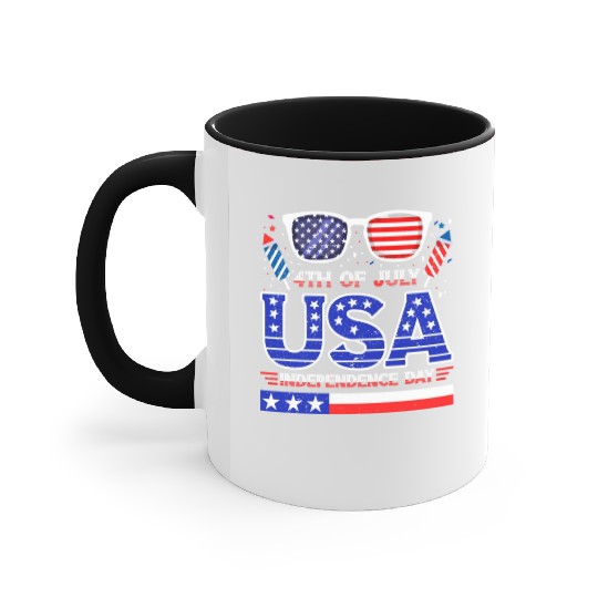 4th July USA Independence Day All American Pride Accent Mugs