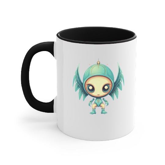 Alien Angel Wings Cyborg - Futuristic Design Accent Mugs