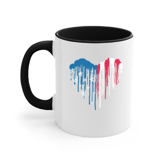 "USA: Land of the Free, Home of the Brave" Accent Mugs