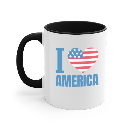 I Love America Accent Mugs