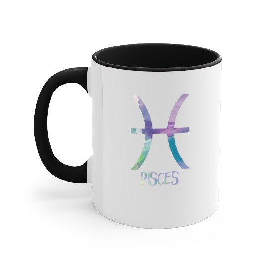 Pisces Zodiac Symbol Astrology Fish Water Sign Accent Mugs
