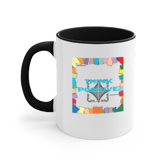 "Positive Vibes Accent Mugs: Embrace Optimism"