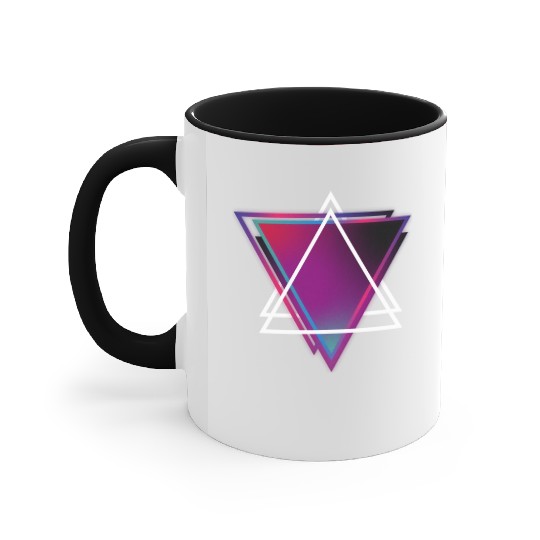"Triangle Bliss: Geometric Marvel Accent Mugs"