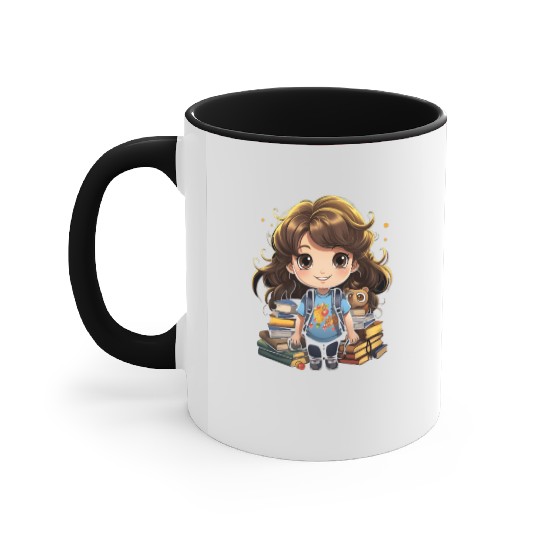 Back to School Pre-K Kindergarten Student Chibi Accent Mugs