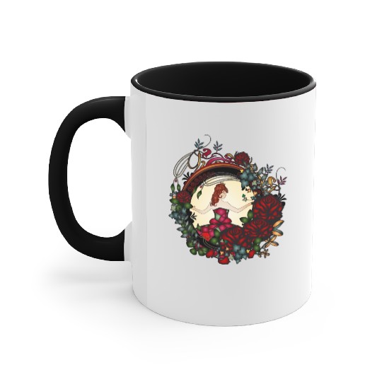 Princess in the rose garden in an Art Nouveau look Accent Mugs
