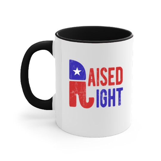 Raised Right Proud Republican Elephant Logo Usa Accent Mugs