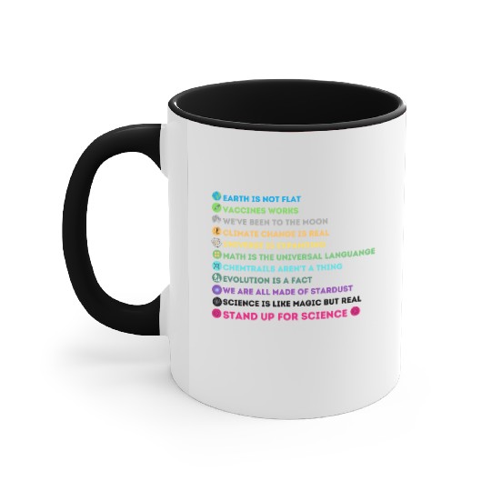 Earth Is Not Flat Vaccines Work Science Teacher Accent Mugs