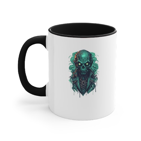 Green Toxic Zombie RPG Game Style Accent Mugs