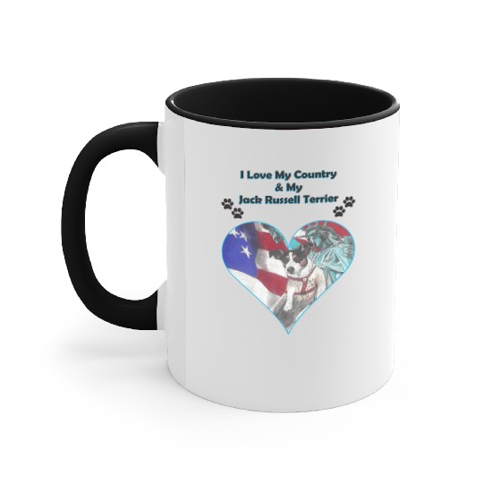 I Love My Country My Jack Russell Terrier Accent Mugs