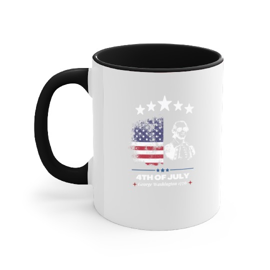 Happy 4th Of July Suck England George Washington Accent Mugs