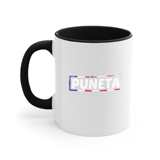 Patriotic Puerto Rico Puneta Flag Accent Mugs