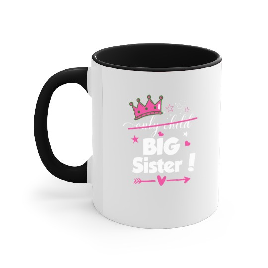 Only Child to Big Sister 2023 Sibling New Baby Pre Accent Mugs