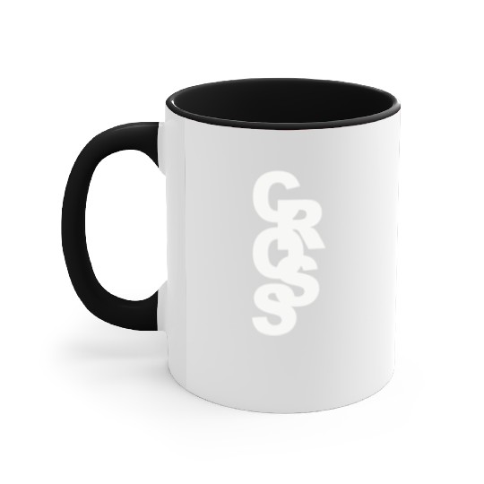 Cross Country Running Stacked Font Play Stylishs, Accent Mugs