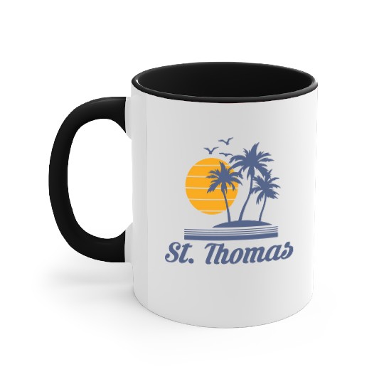 Saint St Thomas Caribbean Island Beach Accent Mugs