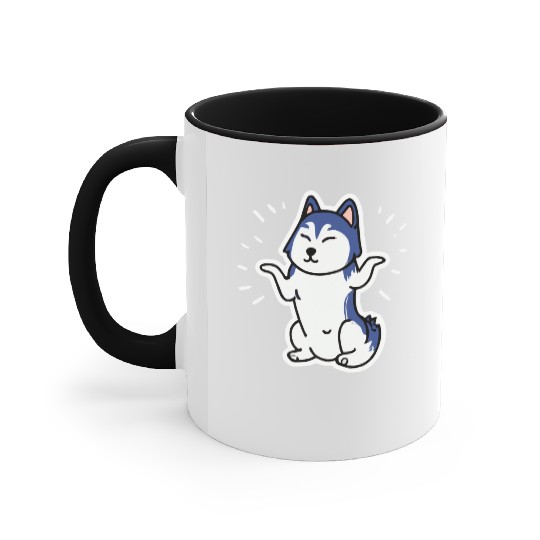 Yoga Husky Dog Lover Malamute Accent Mugs