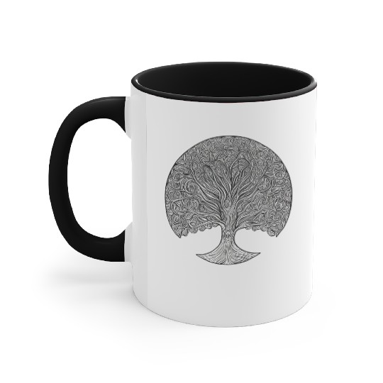 Tree: detailed, relaxing, & positive Accent Mugs