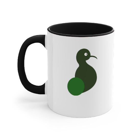 Green bird Accent Mugs