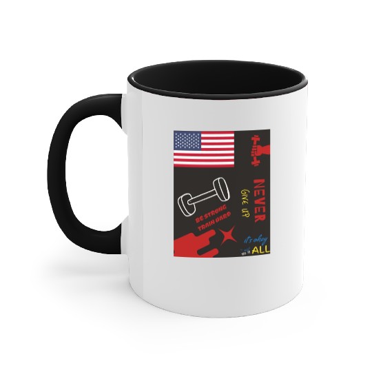 never give up Accent Mugs