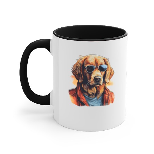Golden Retriever in the Streets | Dog Lovers Accent Mugs