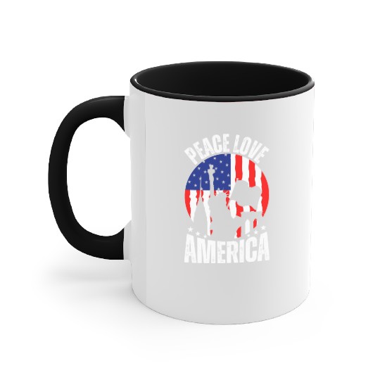 "Peace Love America Labor Day Accent Mugs - Celebrate