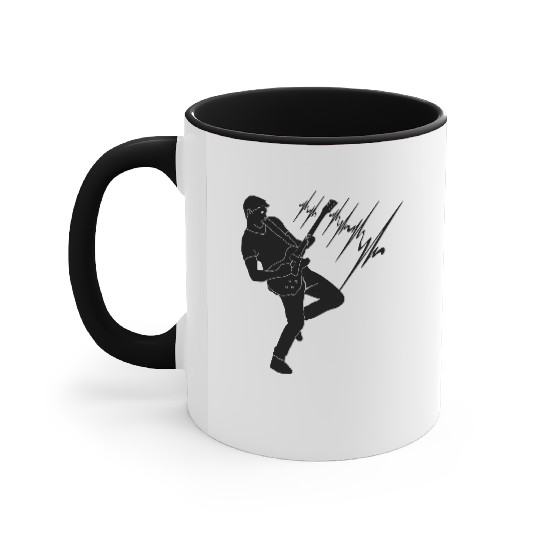 Guitar player guitar solo electric guitar Accent Mugs