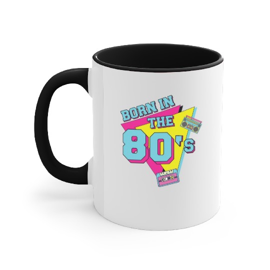 Retro Vintage Born in the 80s Accent Mugs