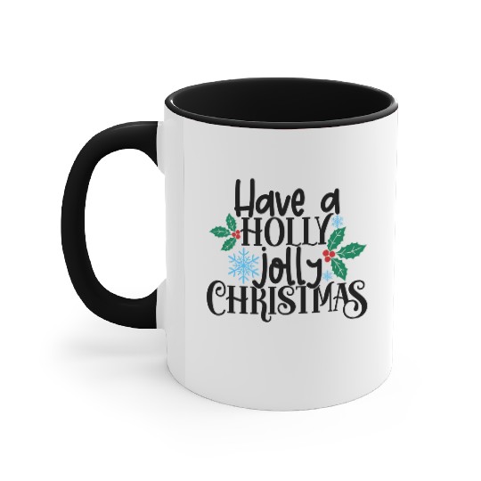 Holly Jolly Christmas Accent Mugs