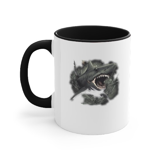 Shark attack Accent Mugs