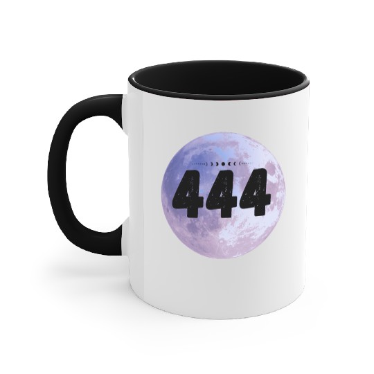 Purple Moon Angel Numbers 444 Accent Mugs