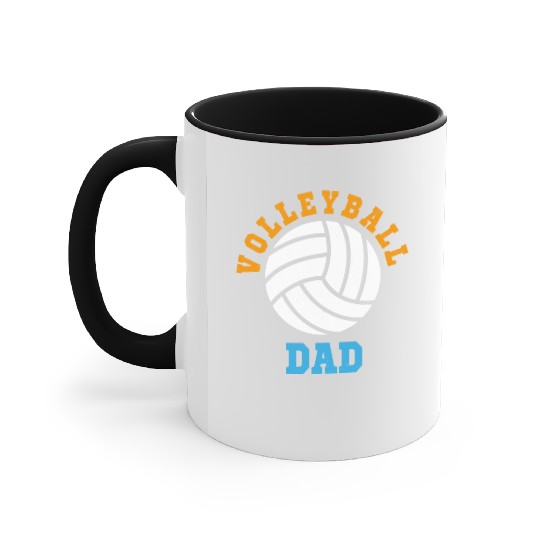 Vintage Volleyball Dad Accent Mugs